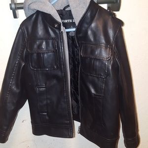 Boys "leather " type layered jacket